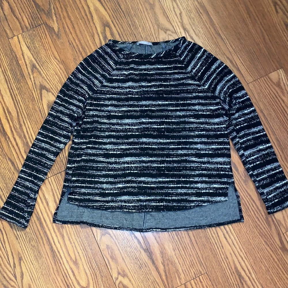 Tart Modal Striped Top Small Black White Long Sleeve Soft Sweater Shirt